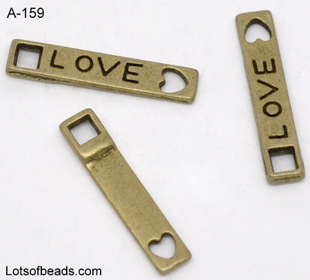Bronze 'love' connector bar